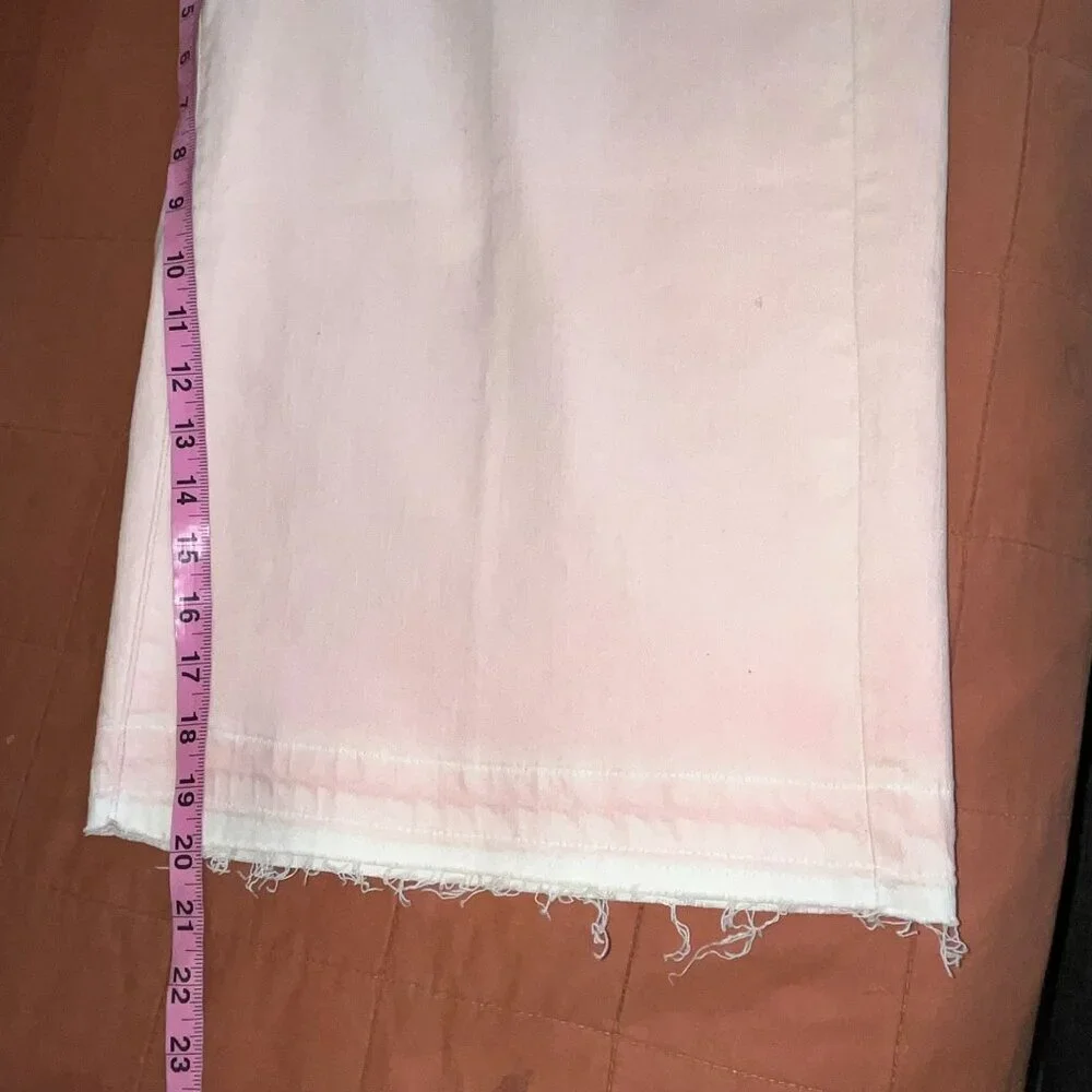 NWT Lane Bryant Pink Denim Capi With Frayed Hem Size 18